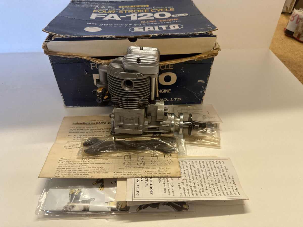 Saito FA-120 Four-Stroke Glow Engine - Second Hand