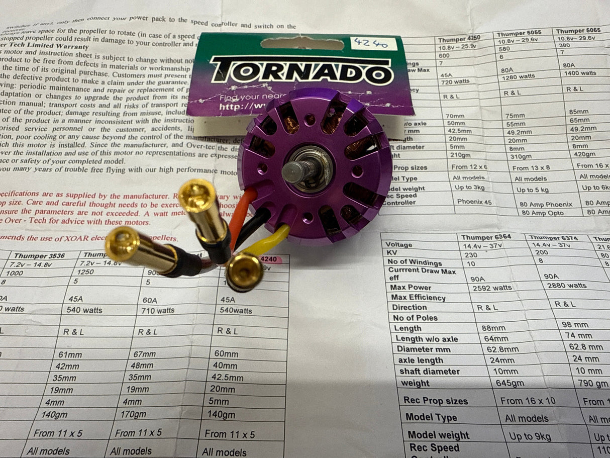 Tornado Thumper C4240-900kv Brushless Outrunner Motor (Purple)