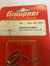 Graupner High Start Hook 8.5x12.5x2mm - Pack of 9