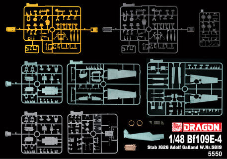 DRAGON 1/48 Bf 109E-4 WWII German Fighter Plane kit D5550