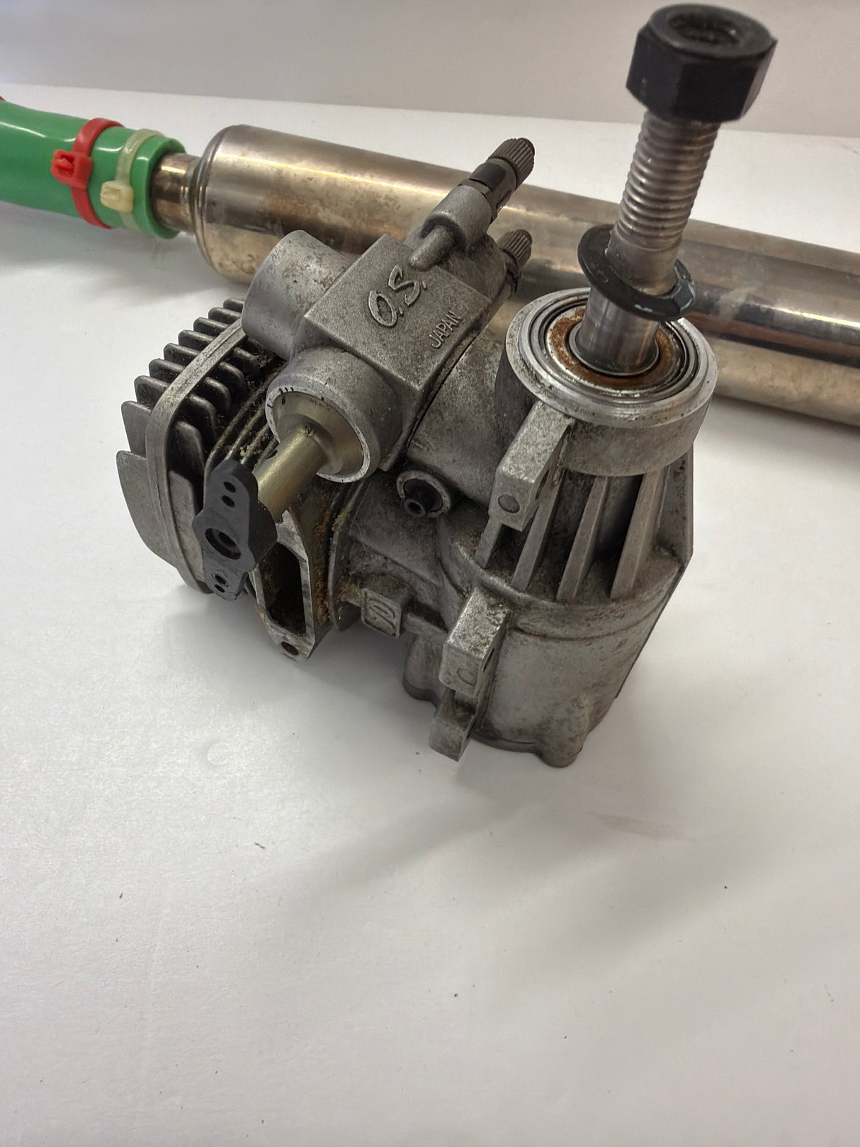 Second Hand engine Glow 2-stroke os Max sz 70 Heli engine and pipe (Box 63)