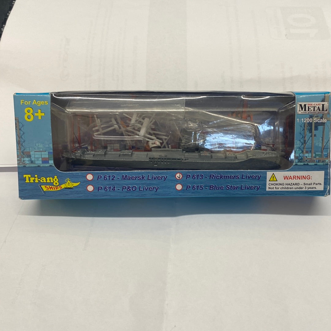 Tri-ang 1:1200 P613 Cargo Ship Cast Metal Waterline model - Rickmers Livery (unpainted version)