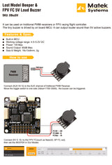 Mateksys Lost Model Beeper & FPV FC 5V Loud Buzzer