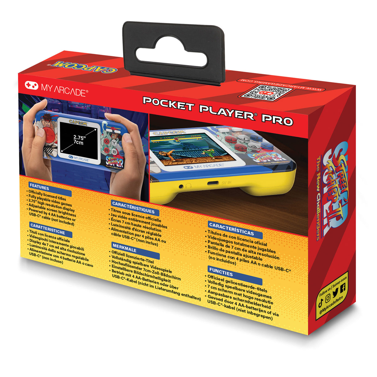 Super Street Fighter II Pocket Player Pro Portable Gaming System (2 Games In 1) DGUNL4187 by My Arcade DGUNL3227 PRE ORDER - COMMING SOON
