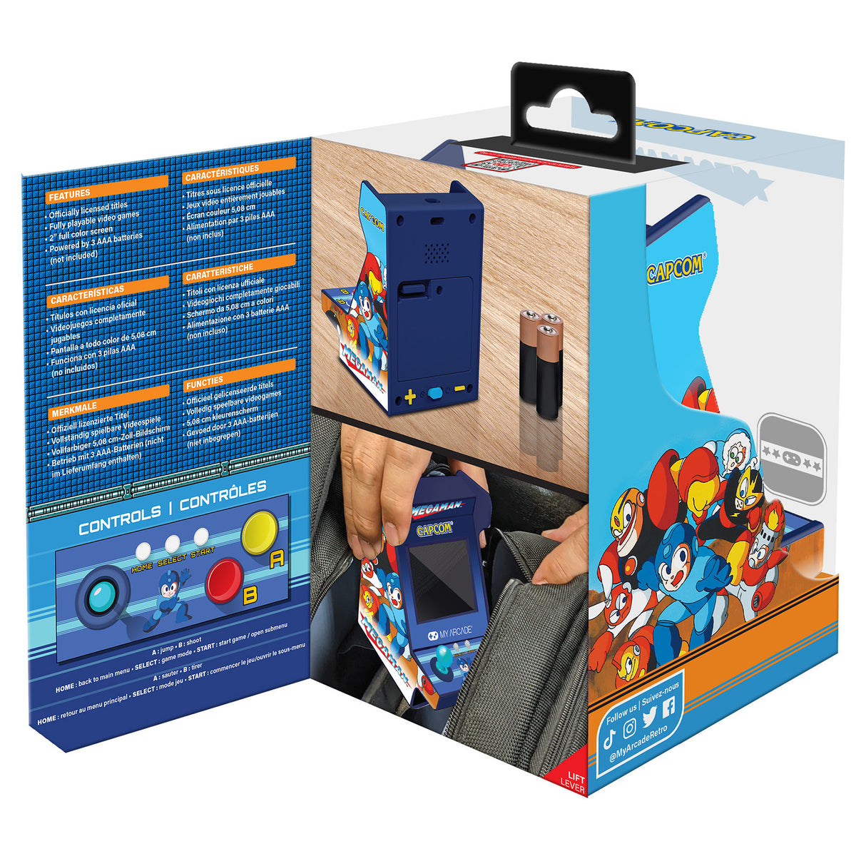 Mega Man Pico Player 3.7 Inch Portable Retro Arcade (6 Games in 1)  by My Arcade DGUNL7011 PRE ORDER - COMMING  SOON