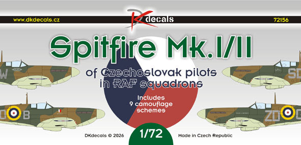 DK 1/72 Decals Spitfire Mk.I/II 72156