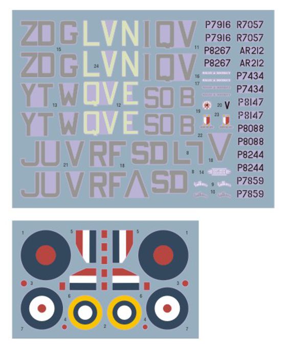 DK 1/72 Decals Spitfire Mk.I/II 72156