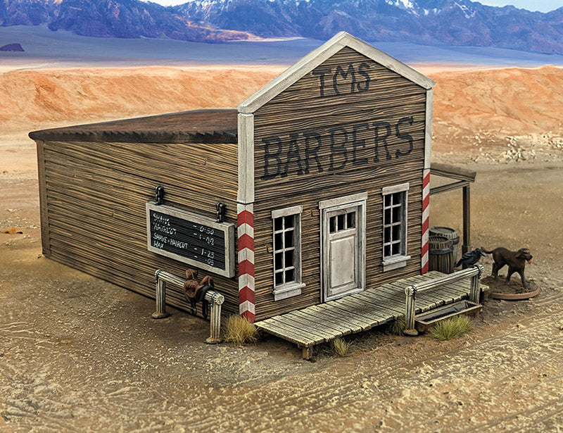 DMHP105 DEAD MANS HAND BARBER SHOP SINGLE STORY BUIDING