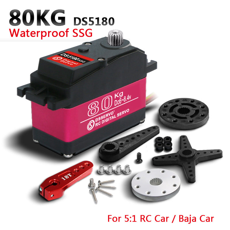 DSSERVO DS5180 HV 85kg 0.15sec/60° Metal Gear Digital Servo For 1/5 RC Car Baja Car