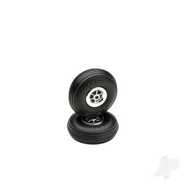 Dubro 1.75in Diameter Chrome Treaded Wheels (2 pcs)
