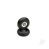 Dubro 1.75in Diameter Chrome Treaded Wheels (2 pcs)