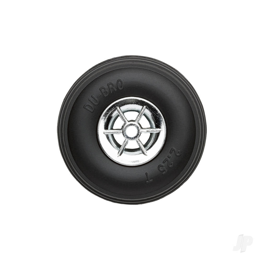 Dubro 2.25in Diameter Chrome Treaded Wheels (2 pcs)