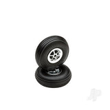 Dubro 2.25in Diameter Chrome Treaded Wheels (2 pcs)