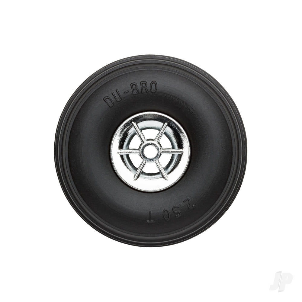 Dubro 2.5in Diameter Chrome Treaded Wheels (2 pcs)
