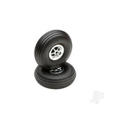 Dubro 2.5in Diameter Chrome Treaded Wheels (2 pcs)