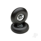 Dubro 3in Diameter Chrome Treaded Wheels (2 pcs)
