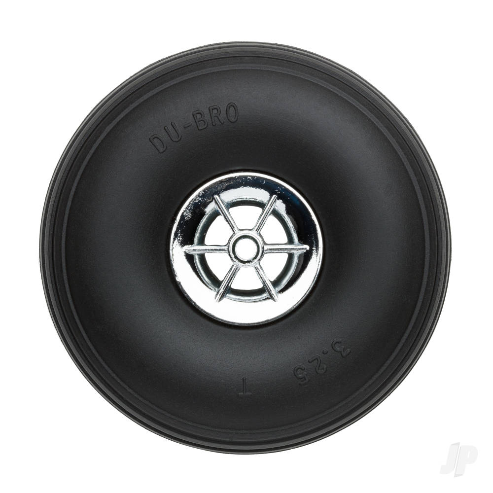 Dubro 3.25in Diameter Chrome Treaded Wheels (2 pcs)