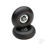 Dubro 3.25in Diameter Chrome Treaded Wheels (2 pcs)