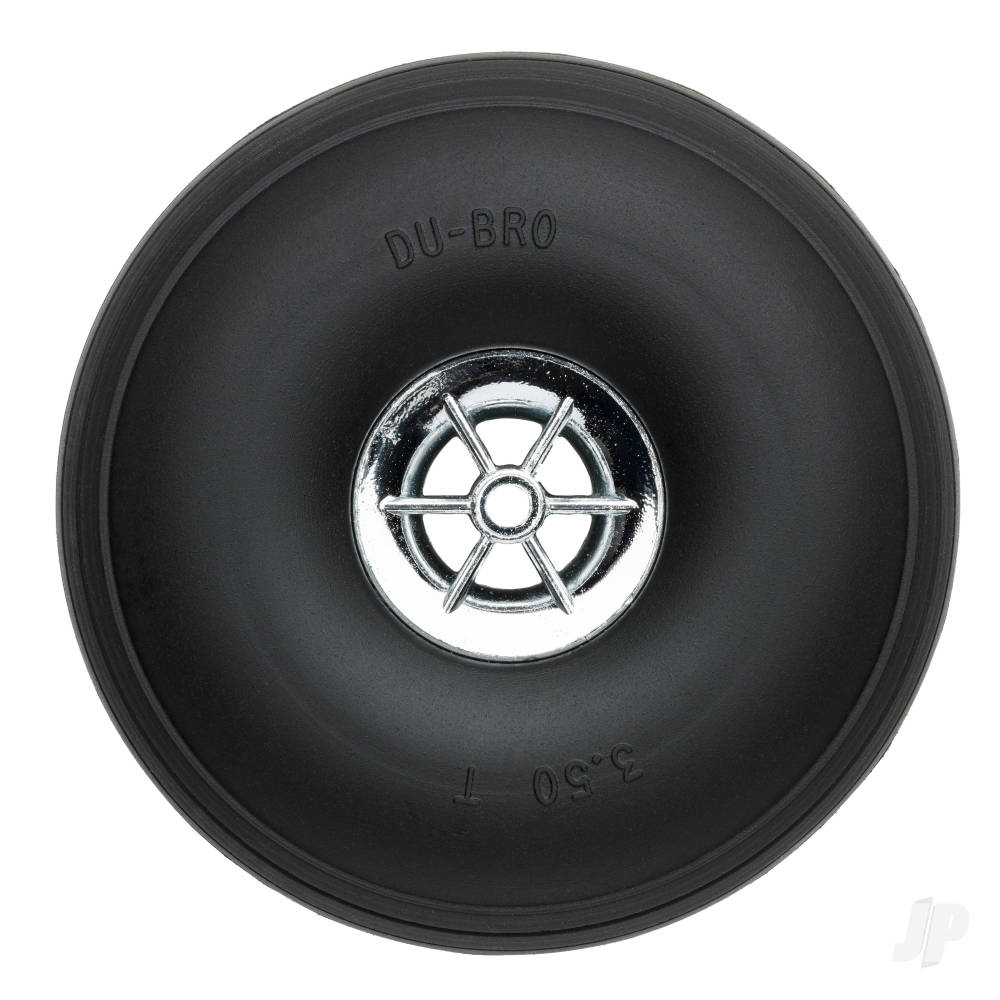 Dubro 3.5in Diameter Chrome Treaded Wheels (2 pcs)