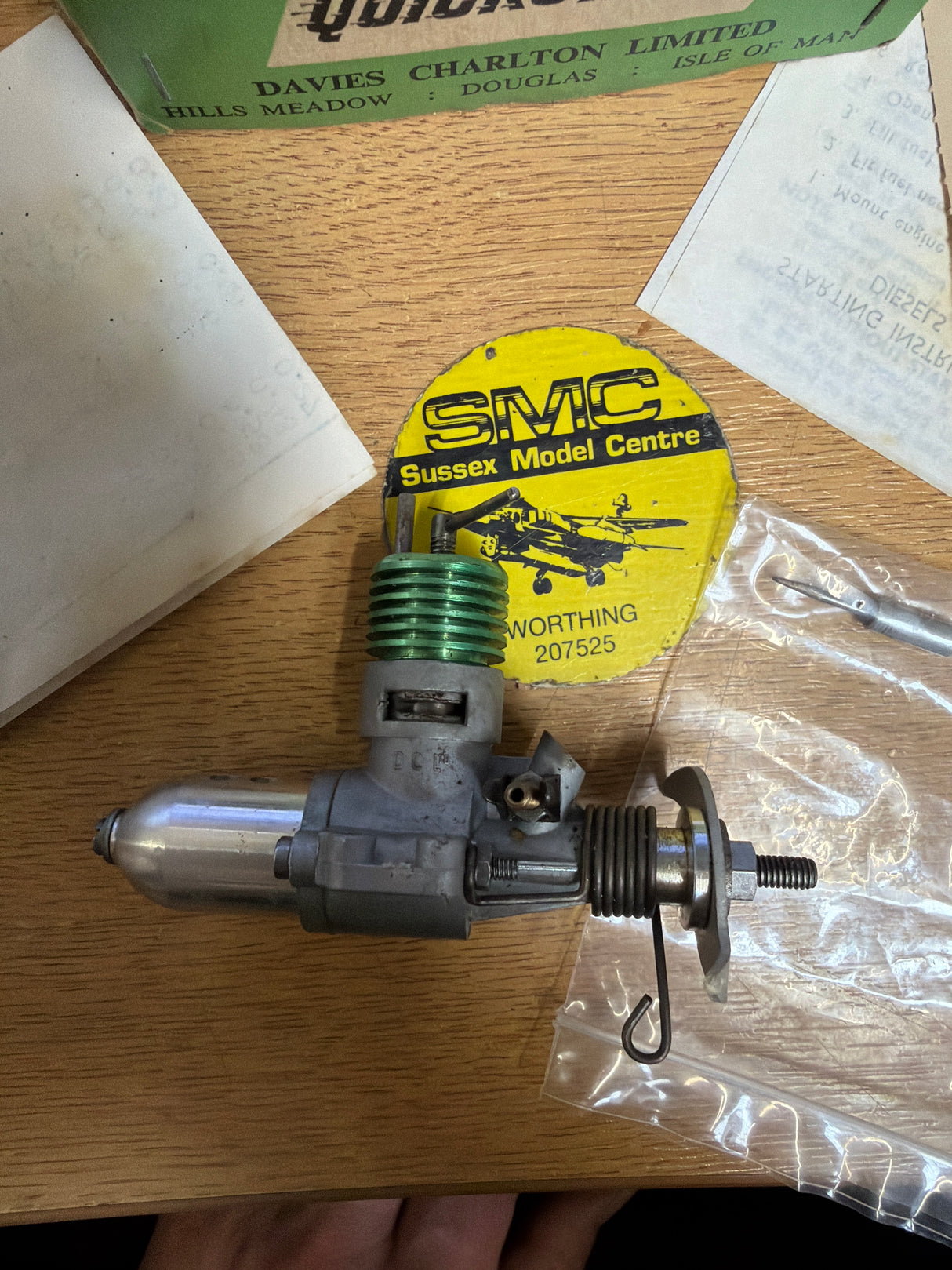 DC Merlin .76 CU . CM In Box Vintage Model Engine Diesel Second Hand (Box 109)