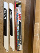 ALIGN 600D Carbon Fiber Main Blades (Black) for use with any 600 / 50 Size Helicopters H60184T