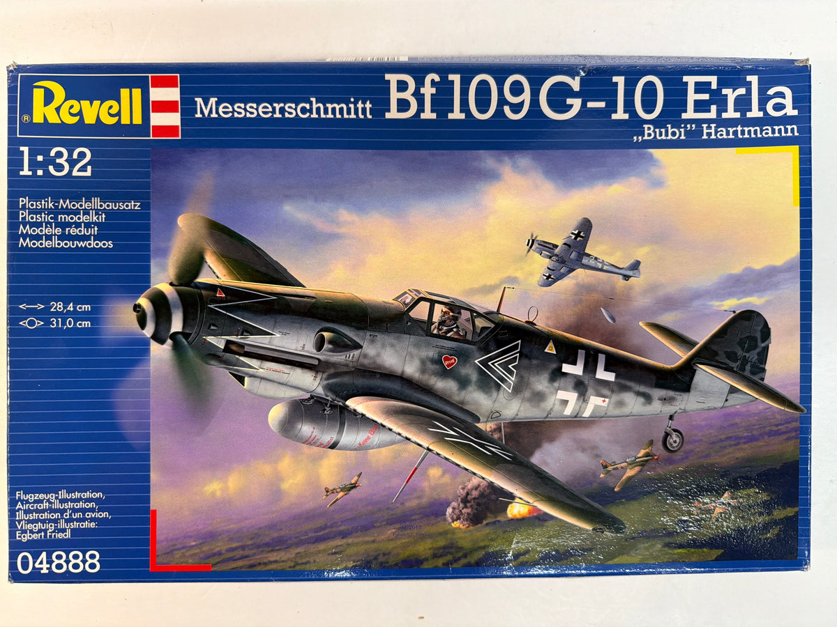 Revell Plastic aircraft kit Messerschmitt BF109G-10 Erla Bubi Hartmann 1:32 04888 Opened but complete