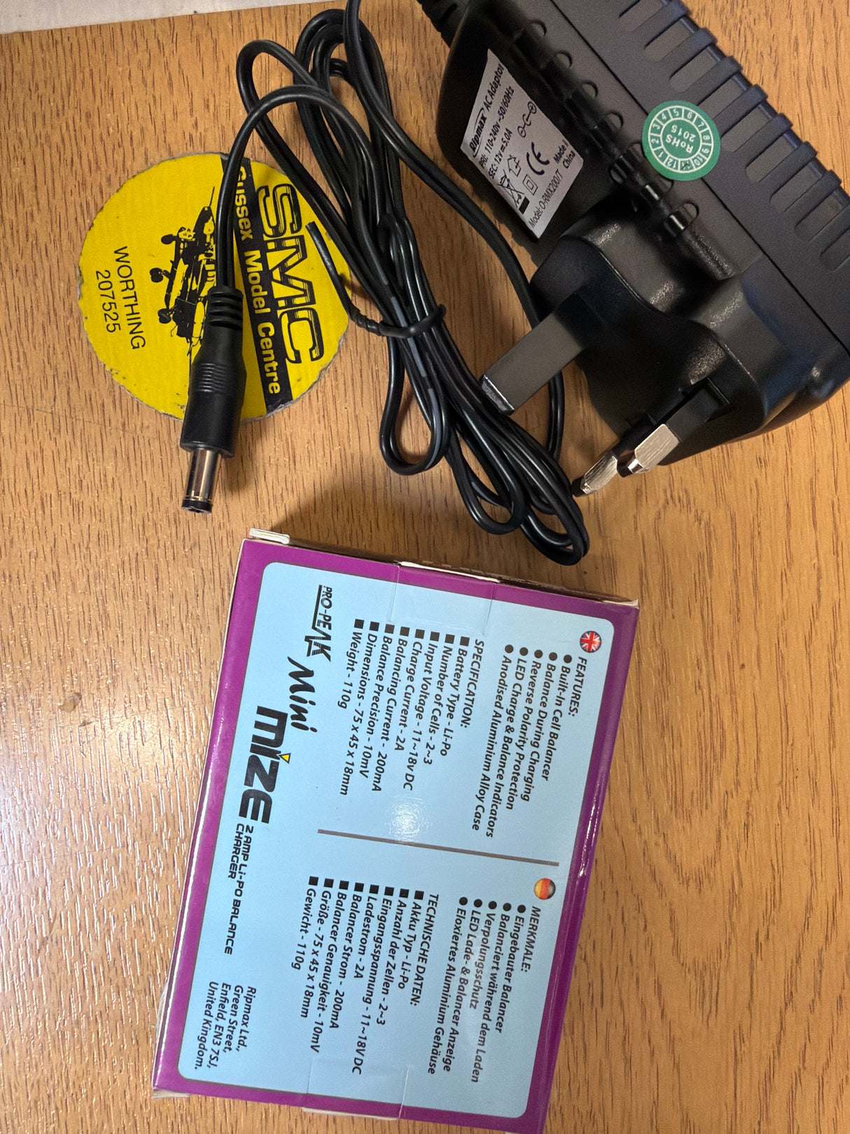 Pro-Peak Mini Mize DC Charger & 240v uk power supply