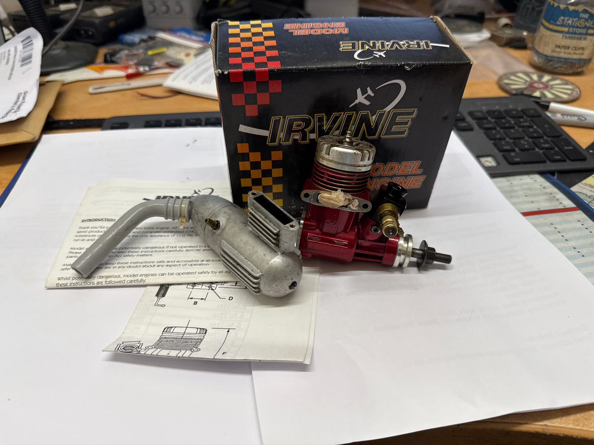 IRVINE R/C 36 ABC Aero Engine with Silencer - AS NEW - IN BOX with manual