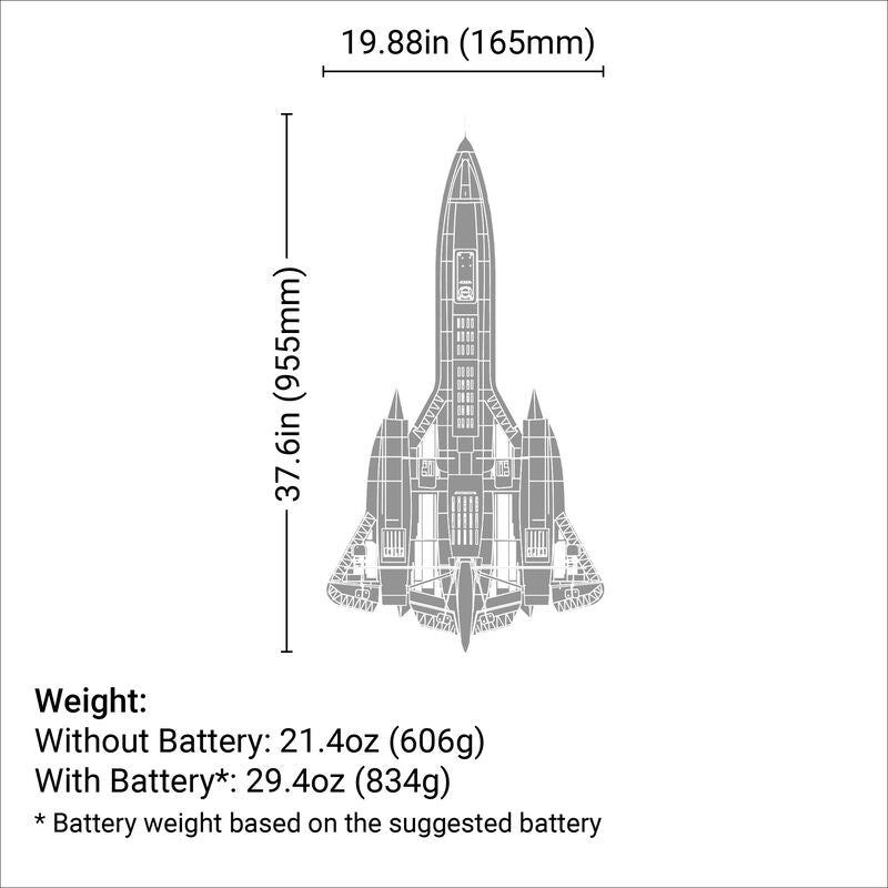 E-Flite SR-71 Blackbird Twin 40mm EDF BNF Basic with SAFE Select