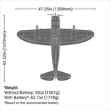 E-Flite P-47 Razorback 1.2m BNF Basic with AS3X & SAFE Select