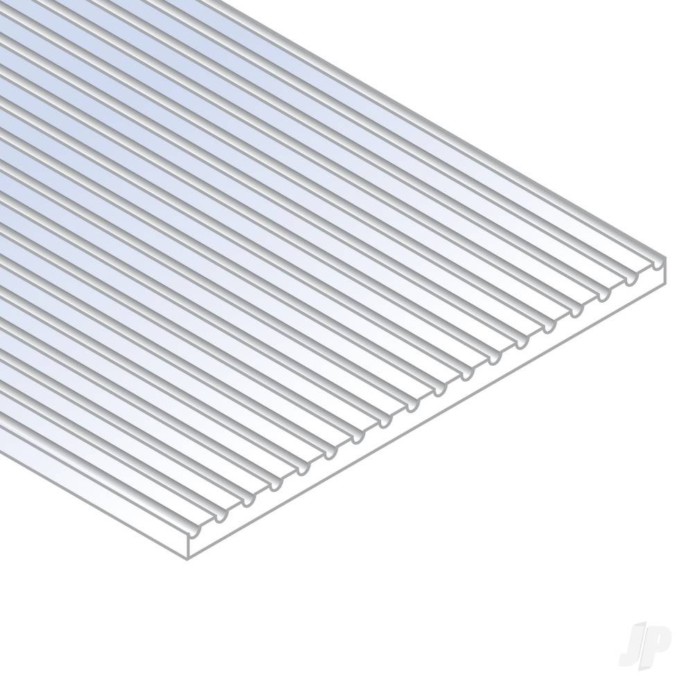 12x24in (30x60cm) HO Scale Passenger Car Siding Sheet .030in (0.75mm) Thick .025in Spacing (1 Sheet per pack)