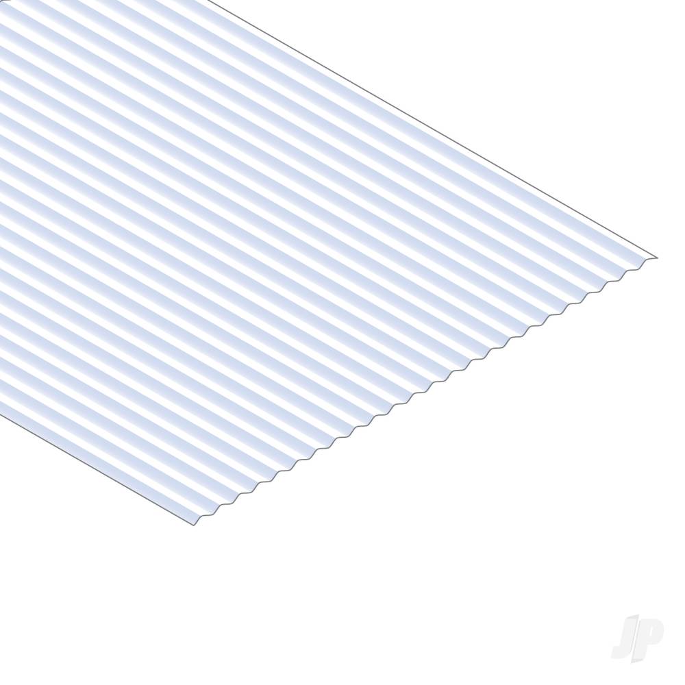 12x24in (30x60cm) Corrugated Metal Siding Sheet .040in (1.0mm) Thick .030in Groove Spacing (1 sheet per pack)