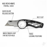 K60 Revo Folding Utility Knife Grey (Carded)