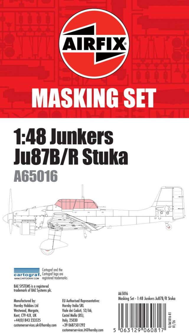 Airfix Masking Set - Junkers Ju87 Stuka - 1:48 Scale 1:48 Scale