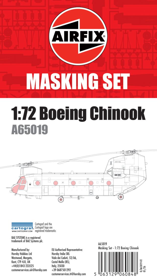 Airfix Masking Set - Boeing Chinook - 1:72 Scale 1:72 Scale