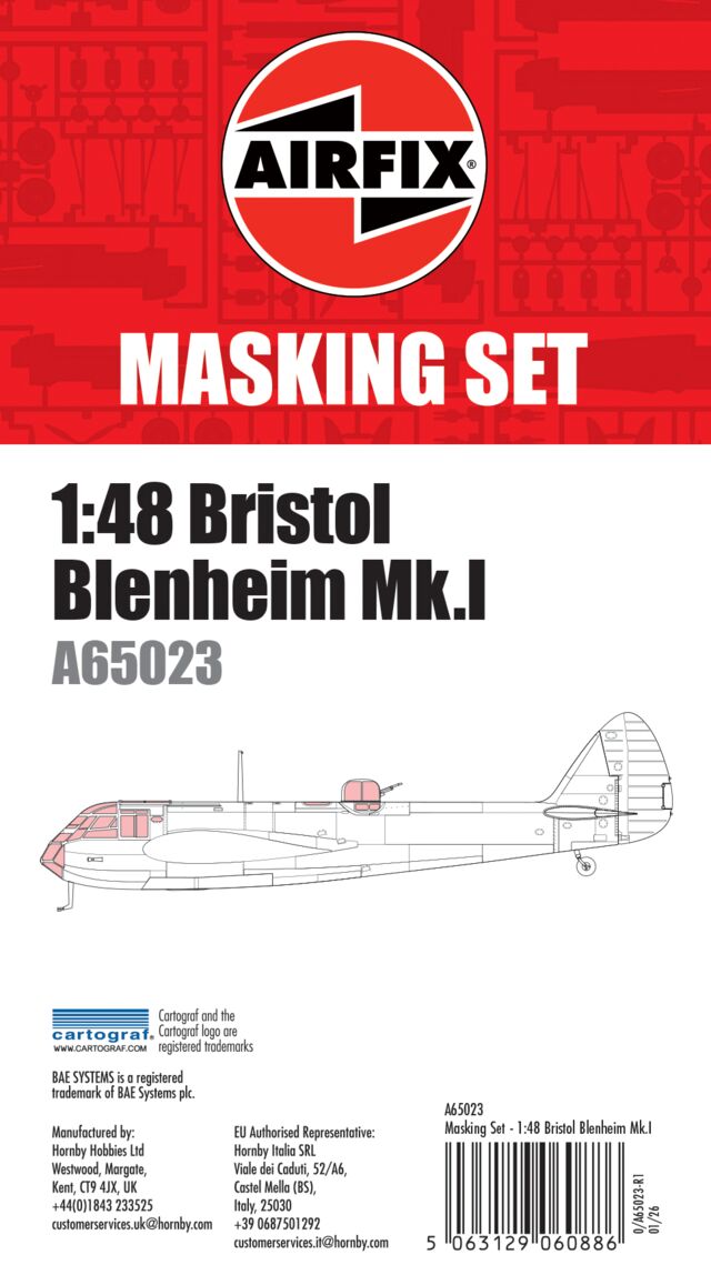Airfix Masking Set - Bristol Blenheim Mk.I - 1:48 Scale 1:48 Scale