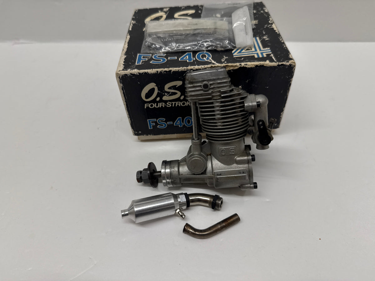 O.S. FS-40 Four Stroke engine with silencer - Second Hand