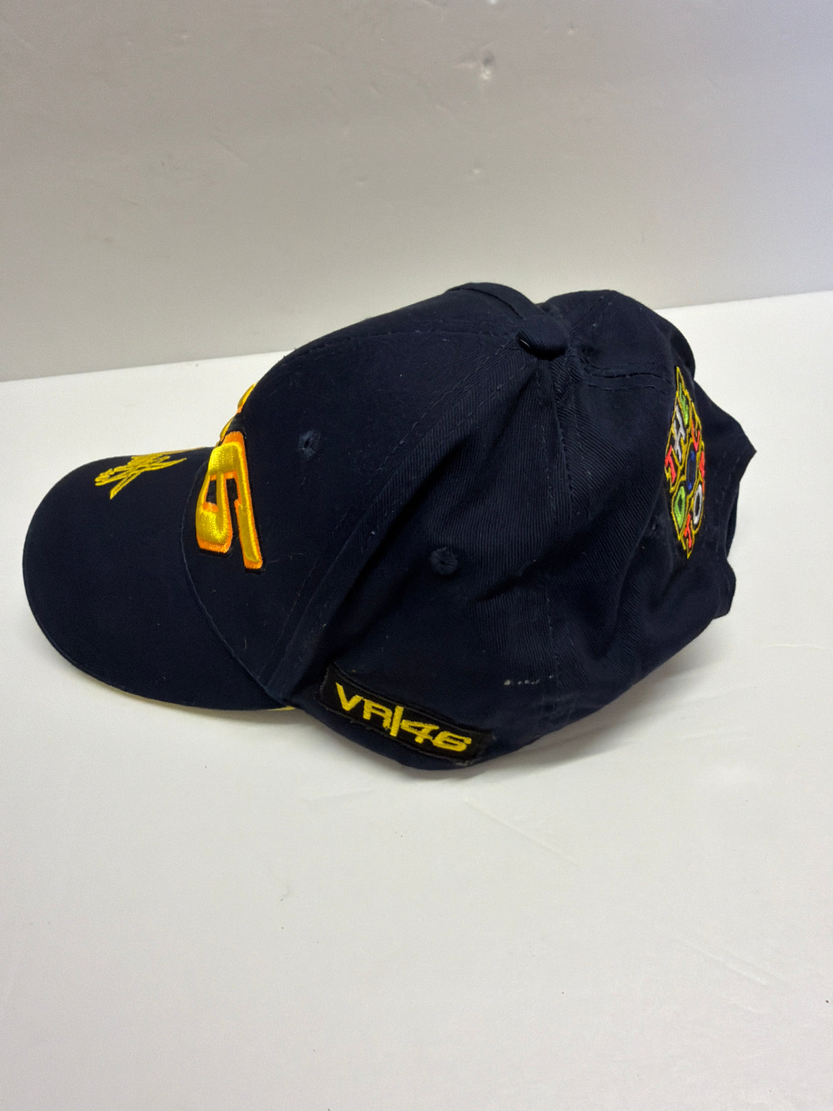 VALENTINO ROSSI VR 46 (in Yellow & orange)  Baseball Cap Dark Blue Team Logo (second hand)