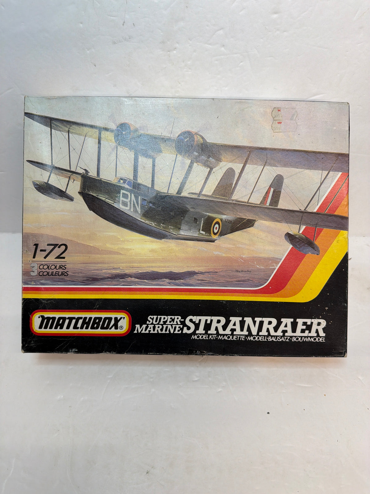 Matchbox PK-601 Supermarine Stranraer Flying Boat — 1/72 Scale Plastic model kit decals damaged