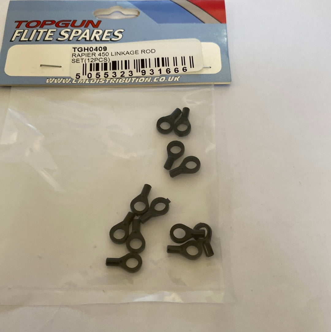 Top Gun Pro Heli Rapier 450 Ball Rod Ends - Pack of 12 (Box 14)