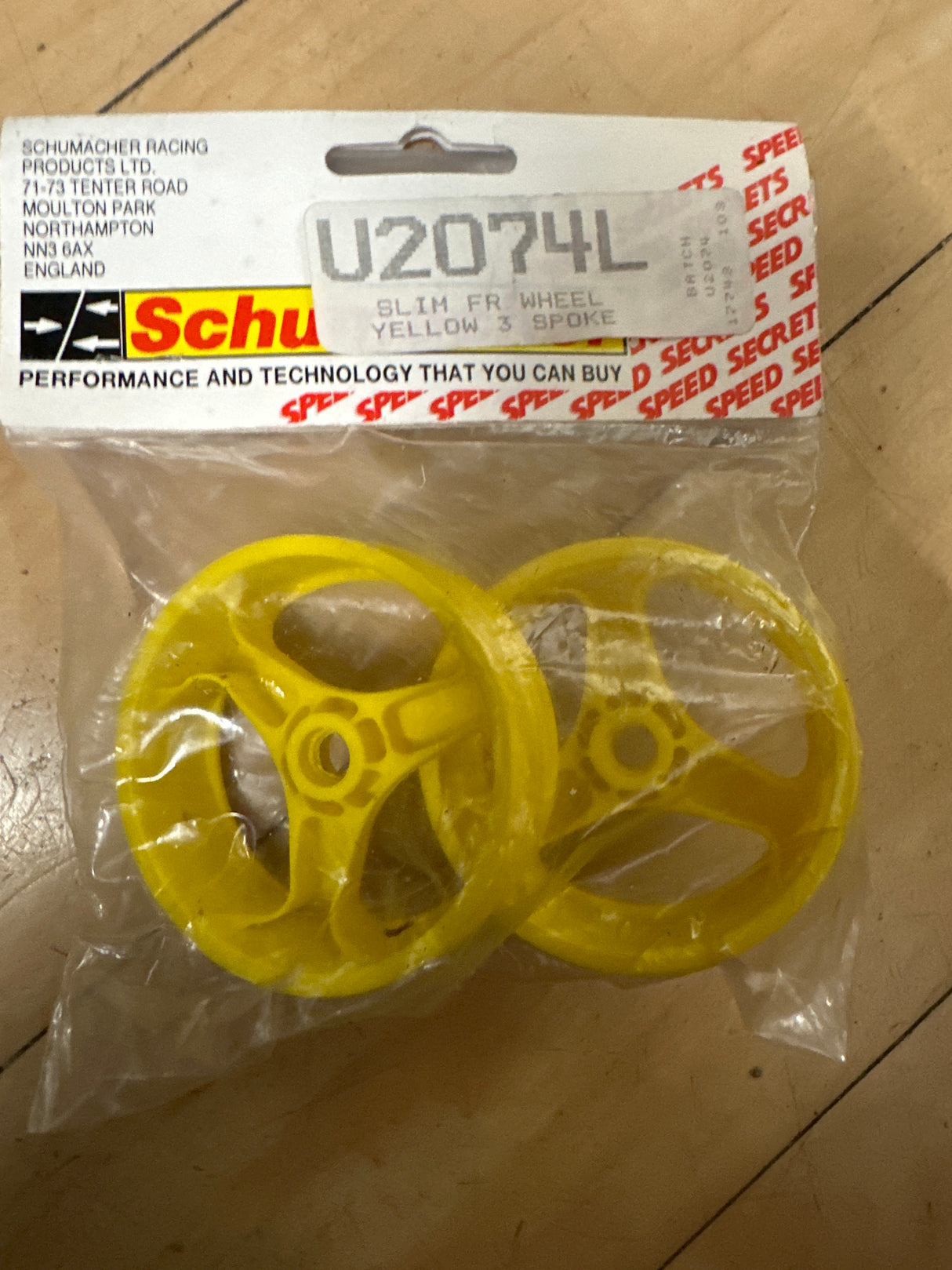 Schumacher Front Wheels Fireblade Evo Yellow 3 Spoke U2074L (Box 103)