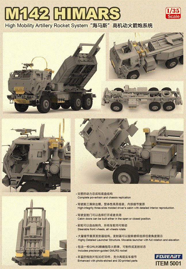 FORART 1/35 M142 HIMARS High Mobility Rocket System Kit 5001