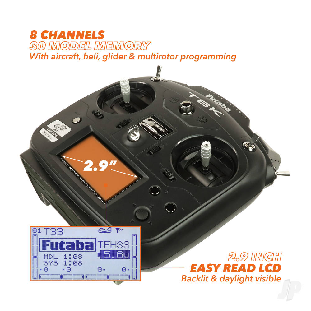 Futaba 6K 8-Channel Air Radio with R3008SB Rx Mode 1