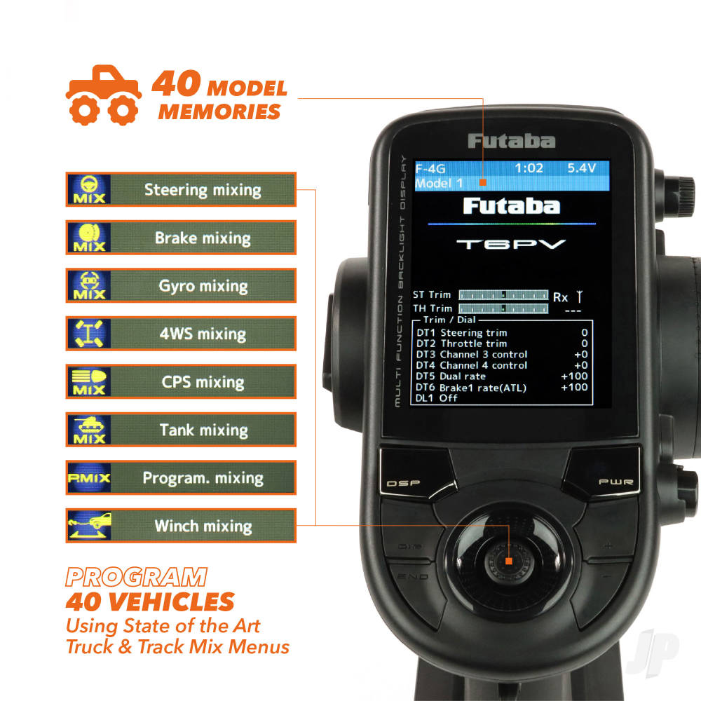 Futaba T6PV 6-Channel Surface Radio with R404SBS Rx