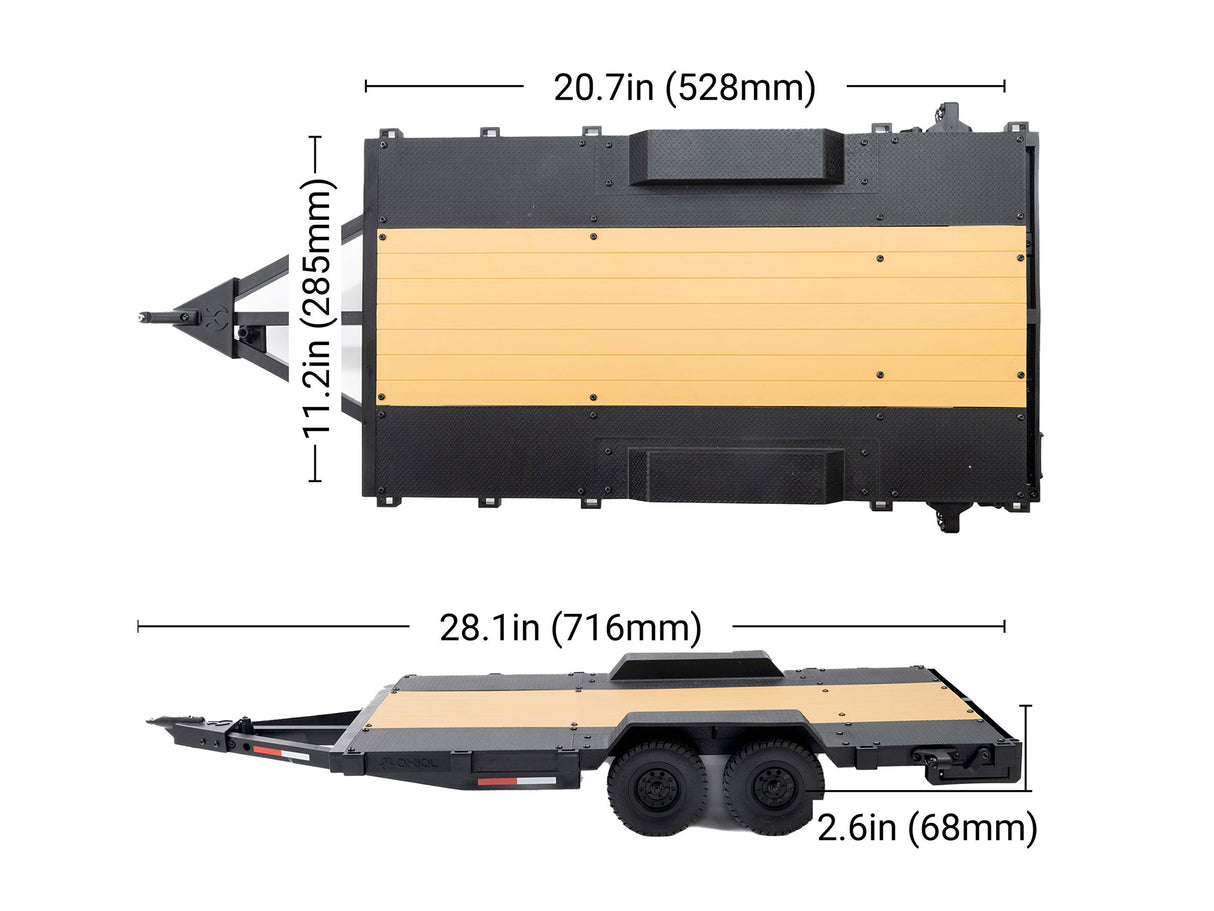 Axial 1/10 SCX10 Flat Bed Vehicle Trailer - Pre Order - Expected late August
