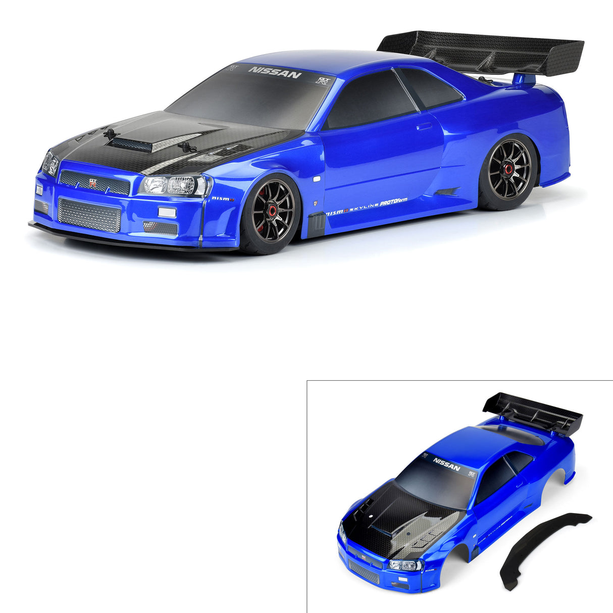 1/7 2002 Nissan Skyline GT-R R34 Painted Body (Blue): Infrac