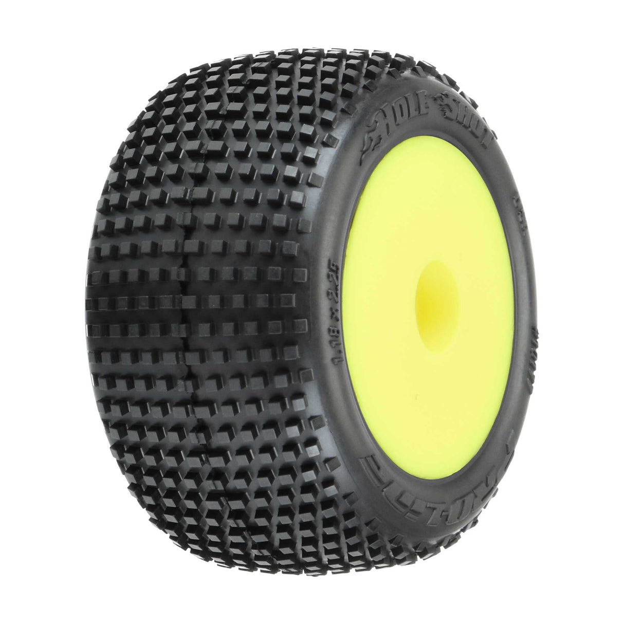 1/18 Hole Shot Front/Rear Mini-T Tires Mounted 8mm Yellow Wh