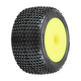 1/18 Hole Shot Front/Rear Mini-T Tires Mounted 8mm Yellow Wh