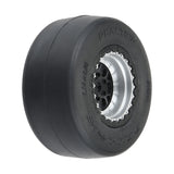 1/16 Reaction Rear Tires MTD 8mm Black/Silver (2): Losi Mini