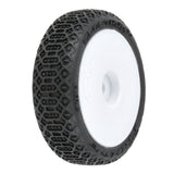 PRO-LINE 1/24 Electron 2.0 Buggy F/R Tires Mounted 7mm White (4): Mic